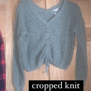 Cropped knit sweater